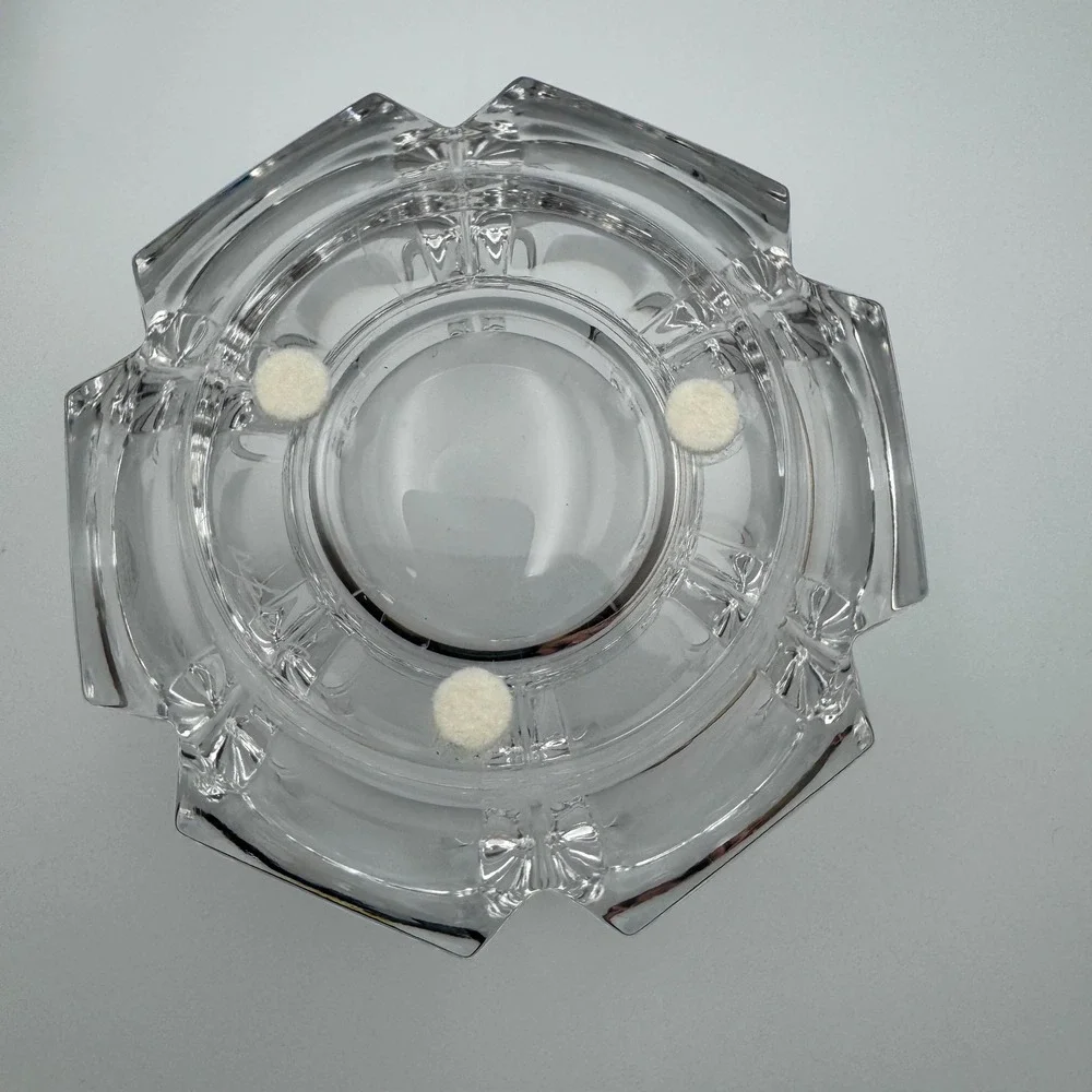 Set of 2 Crystal Glass Bowls Candy Dishes Trinket Dishes Serving‎ Bowls